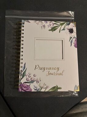 Pregnancy Journal Spiral Notebook - White with Purple Floral